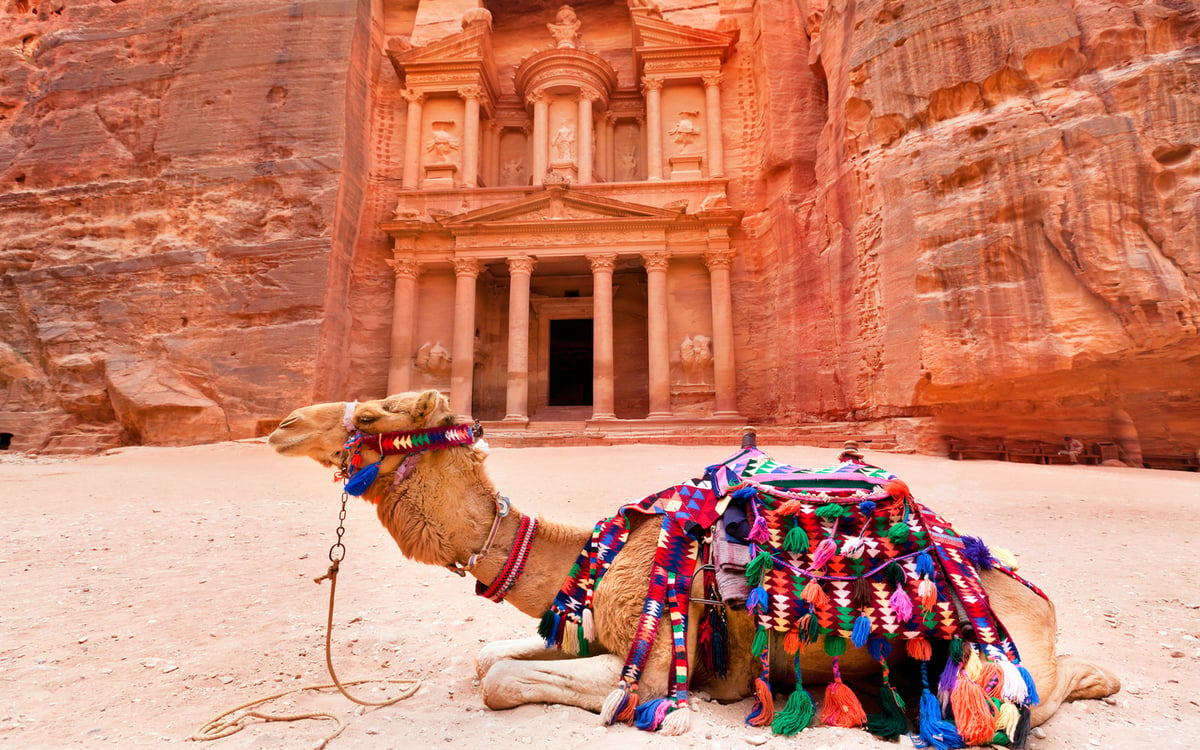 Blog_Jordanien_Die vielfältige Kultur Jordaniens_Kamel vor Petra_Fineway_29022024
